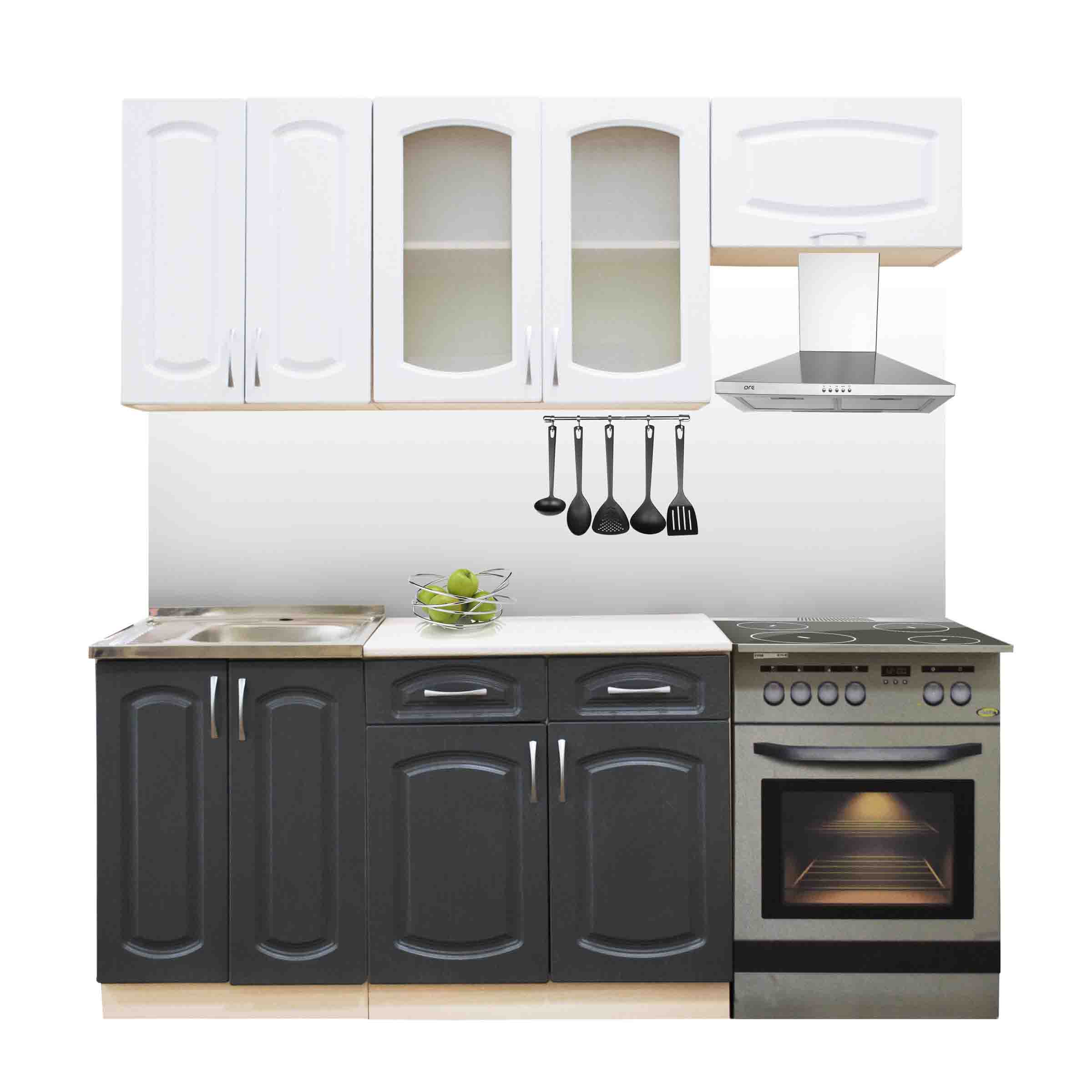 Кухонный гарнитур №1 бианко/гриджио 1,4м+ столещник (без мойки)