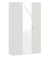 Стелла Шкаф комбинированный 3 дв Белый холст/Белый жемчуг