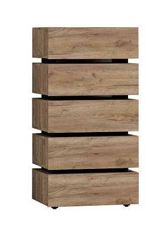 Комод Nature 6 Дуб Табачный Craft - Черный
