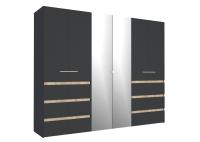 Анона 7 Шкаф д/одежды и белья 6 дв. Антрацит/Дуб Сонома