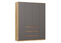 Сити Шкаф ШР-4 с ящиками Серый Графит/Дуб Крафт Золотой