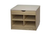 Тумба для обуви БН-196-06 (600*310*510) сосна лофт/кожзам кофе с молоком Т11