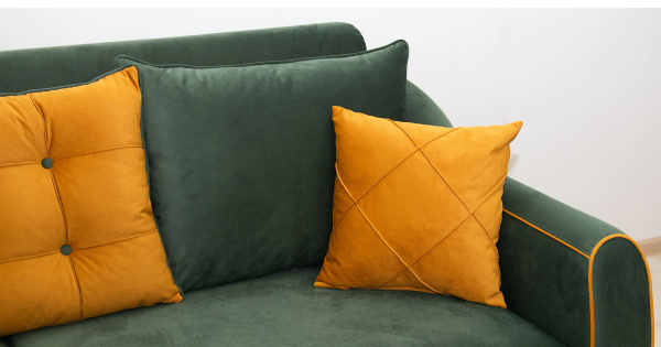 Диван "Френсис" Арт. ТД 260/6 Salsa 054 (зеленый) Амиго еллоу (золотистый желтый)