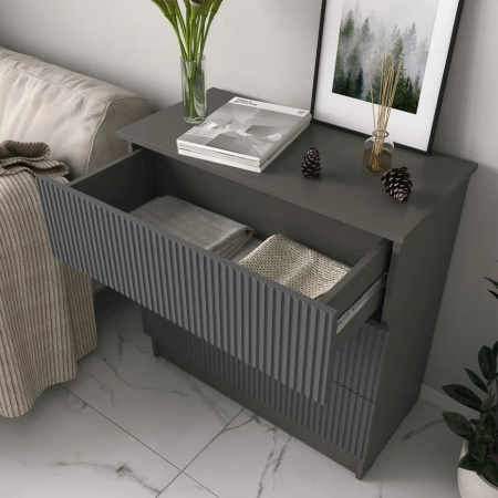 Комод К-54 3 ящ. Эйхория/Серый графит