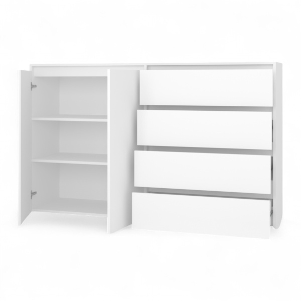 ВЕНСЕН Комод 4 ящика 2двери /Белый