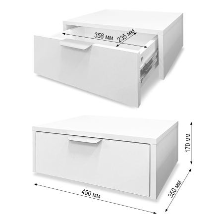 Тумба прикроватная Лофт 450 Супер белый