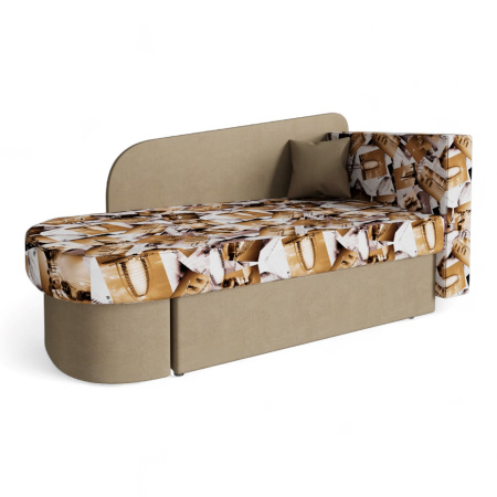 Диван-кровать "Лидер 1"  СITY MY 005 C-2/ MY 1079 C-2 ЛЕВАЯ