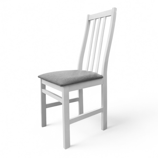Стул Соло белая эмаль, сиденье Рогожка 41/150 (Серый)