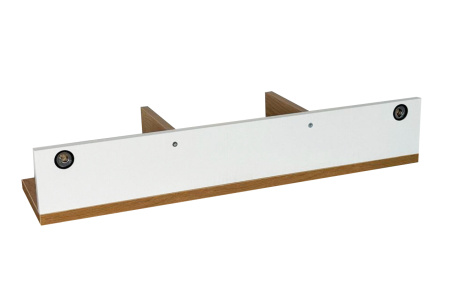 Полка навесная 2 Хюгге белое дерево/дуб крафт золотой