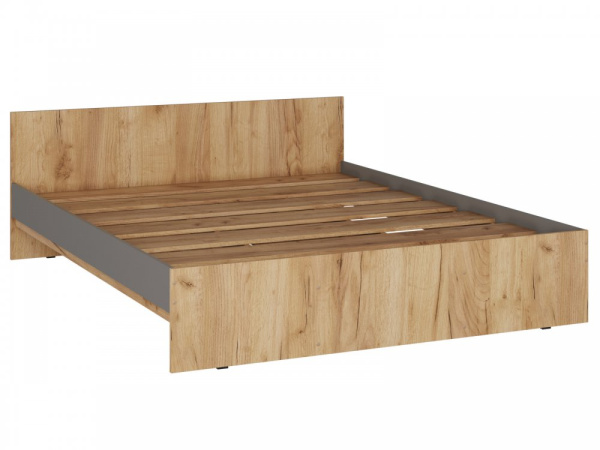 Сити Кровать Кр-56 1600 Серый Графит/Дуб Крафт Золотой