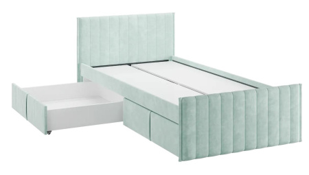Кровать с ящиками Твикс 90х200 см (мята (велюр))