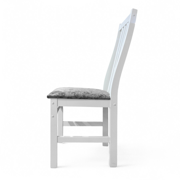 Стул Соло Р белая эмаль/ Катания 17 (Серая дымка) 