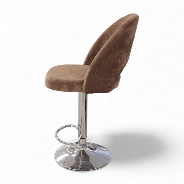 Стул барный «Лайт» Velvet LUX-8 Коричневый/Хром
