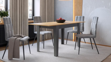 Стол обеденный раздвижной Цезарь (дуб крафт золотой/графит)