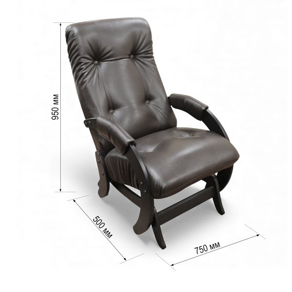 Кресло-качалка гляйдер Dondolo, Модель 68, венге, экокожа Vegas lite amber