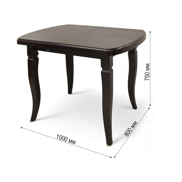 Стол СКР 100+30*80*75 полуовал/темный орех/опора №5