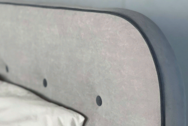 Кровать с основанием Лео 120х200 см (галька (велюр)/графит (велюр))