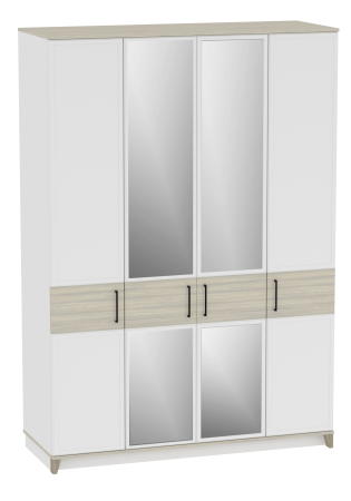 AURELIO 555 Шкаф для одежды и белья Белый/Блеквуд Сатиновый