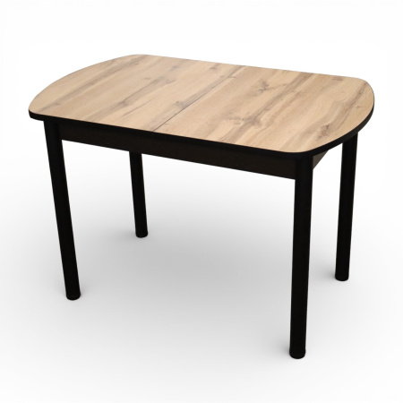 Стол Фаворит 1100(+400)*700 Пластик Дуб Вотан,бабочка(B5)/ЛДСП Бодега темная+опоры(черн)