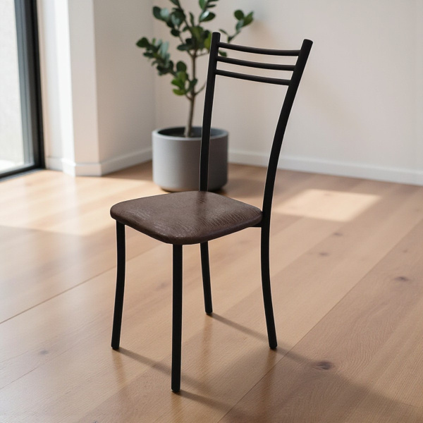 Стул Трио Стандарт (черный, к/з Кайман коричневый 047)