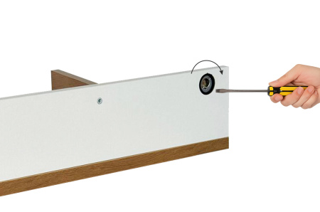 Полка навесная  Хюгге белое дерево/дуб крафт золотой