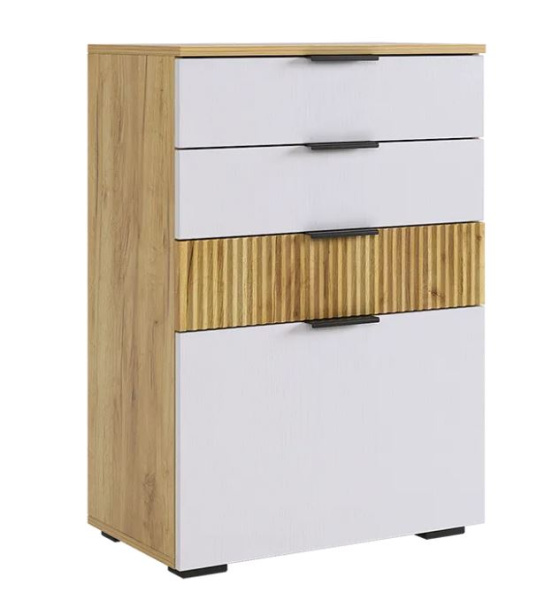 Комод Бери дуб крафт золотой /белое дерево