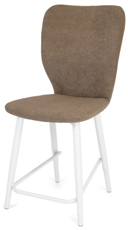 Стул Чинзано ПОЛУБАРНЫЙ, Т184 кофе с молоком+нога 1R38 Bh500 полубарный мини белый 