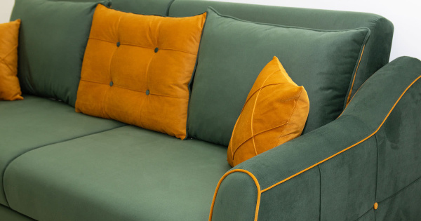 Диван "Френсис" Арт. ТД 260/6 Salsa 054 (зеленый) Амиго еллоу (золотистый желтый)