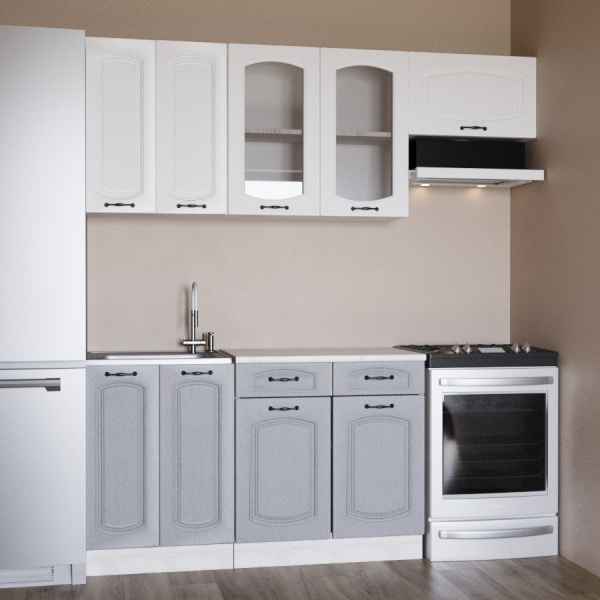 Кухонный гарнитур Равенна Сосна лофт/Дуб светлыйДуб дымчатый (Столешница Олива) 